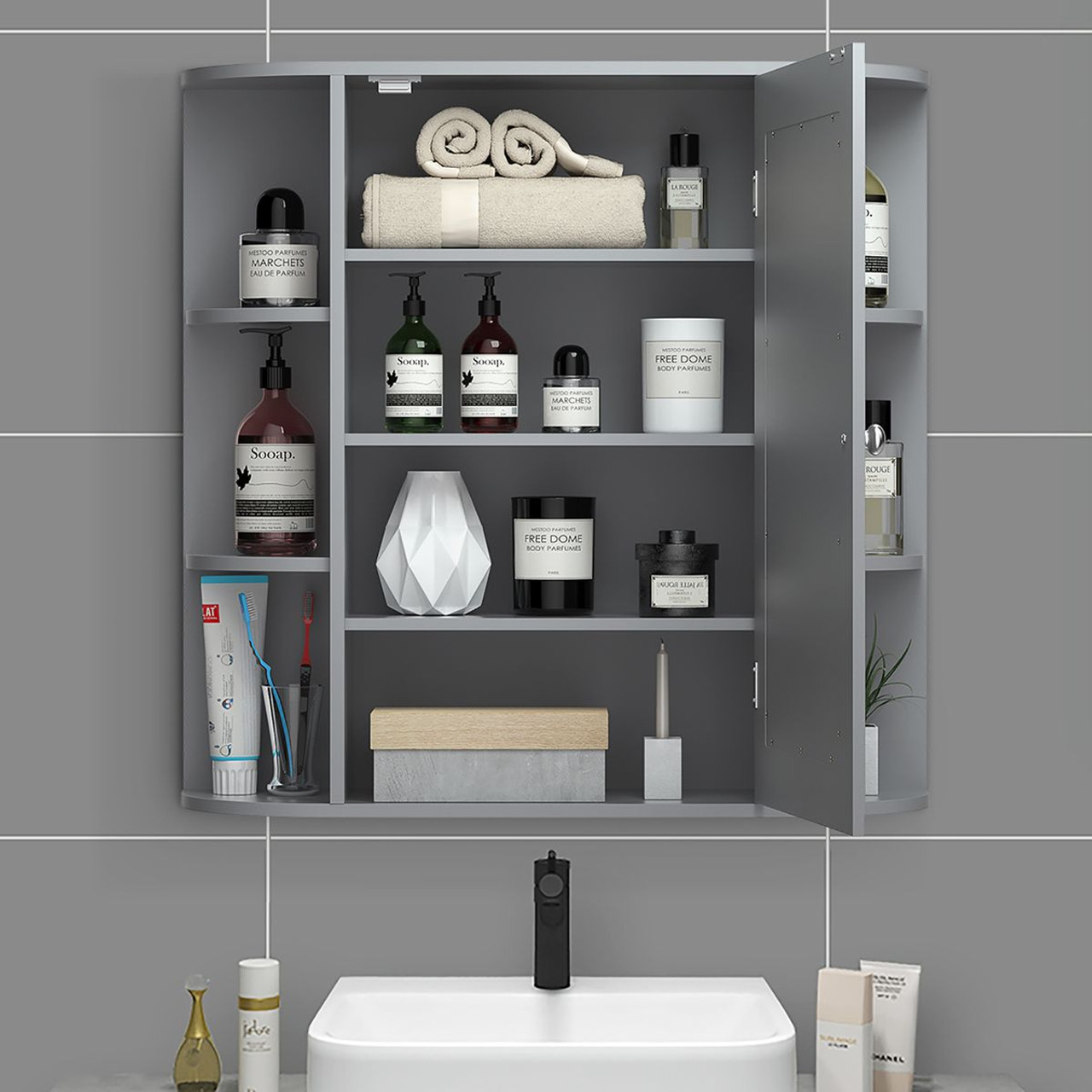 Mirrored Wall-Mounted Bathroom Vanity product image