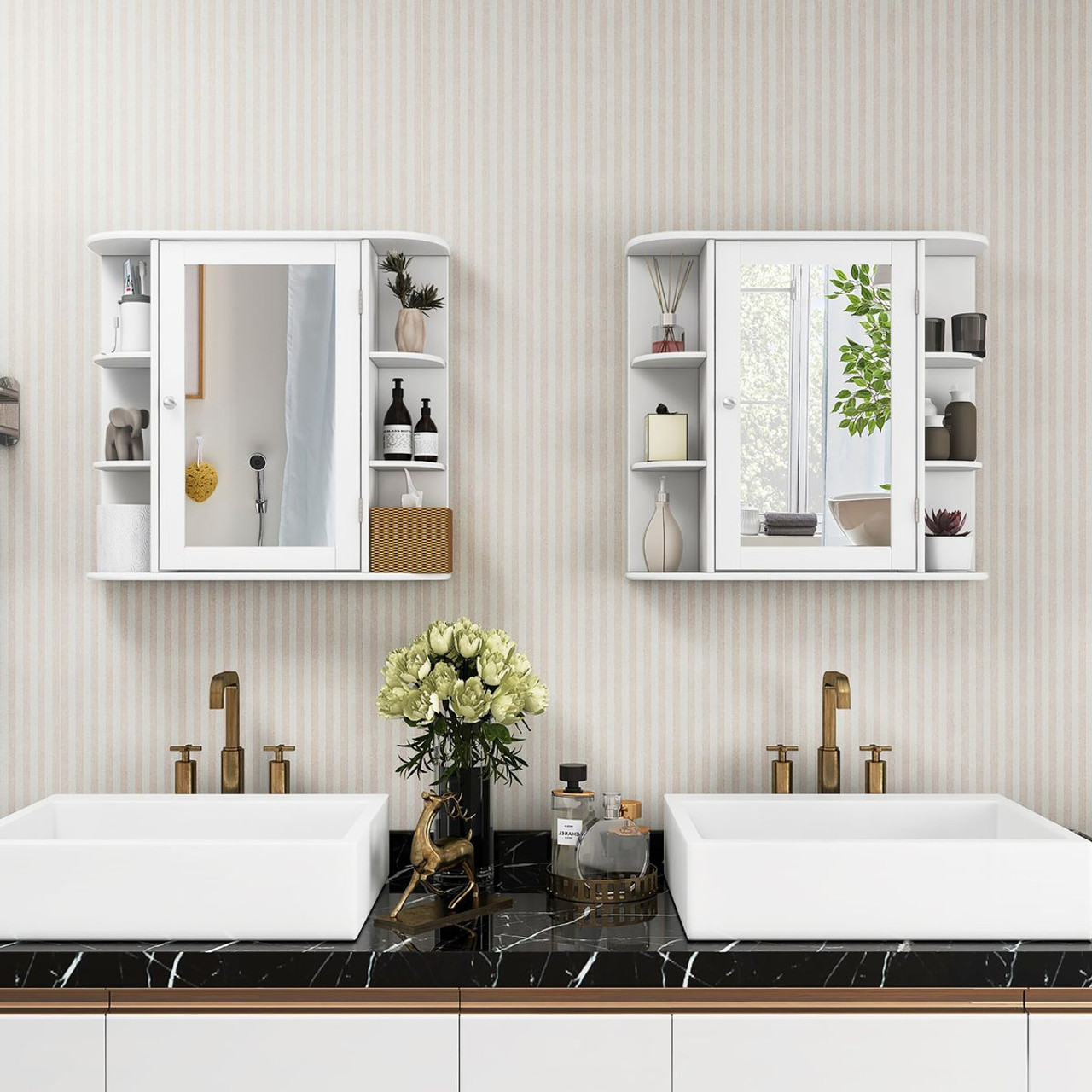 Mirrored Wall-Mounted Bathroom Vanity product image