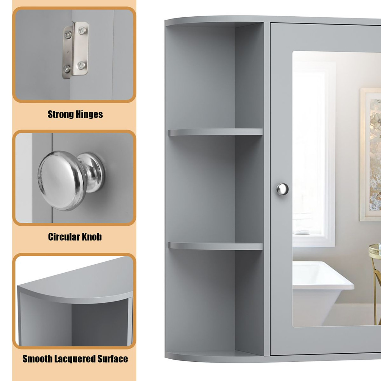 Mirrored Wall-Mounted Bathroom Vanity product image