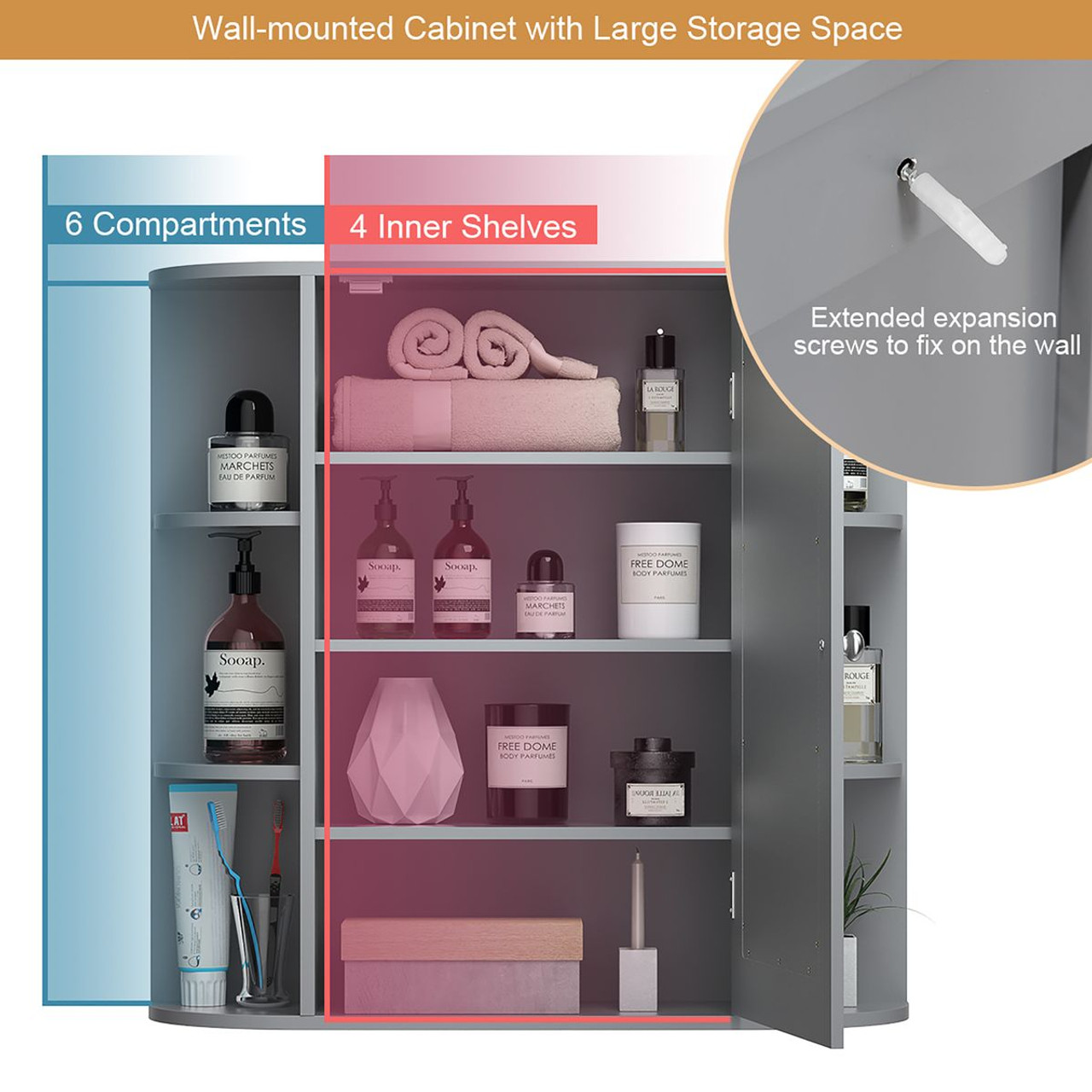 Mirrored Wall-Mounted Bathroom Vanity product image