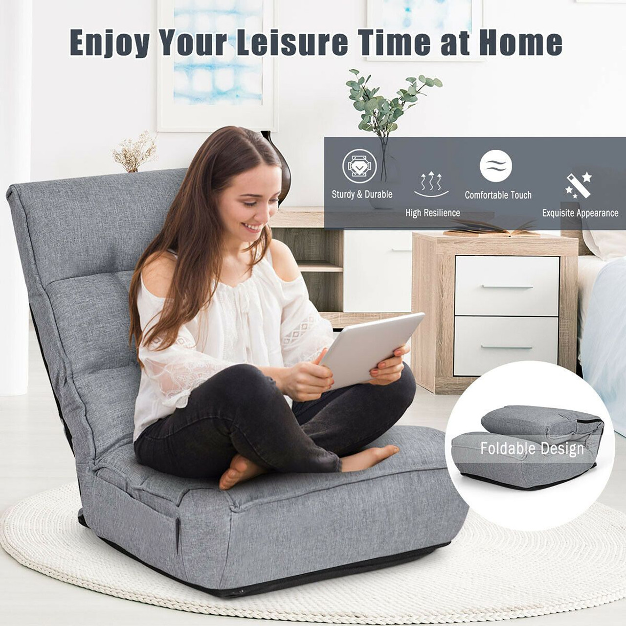 4-Position Folding Floor Chair  product image