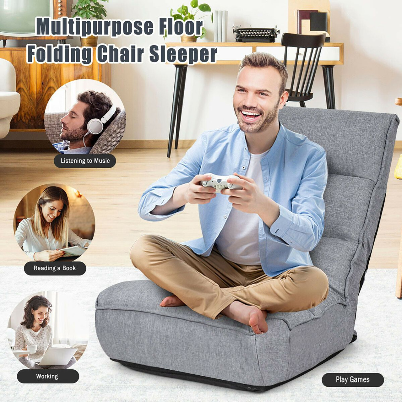 4-Position Folding Floor Chair  product image