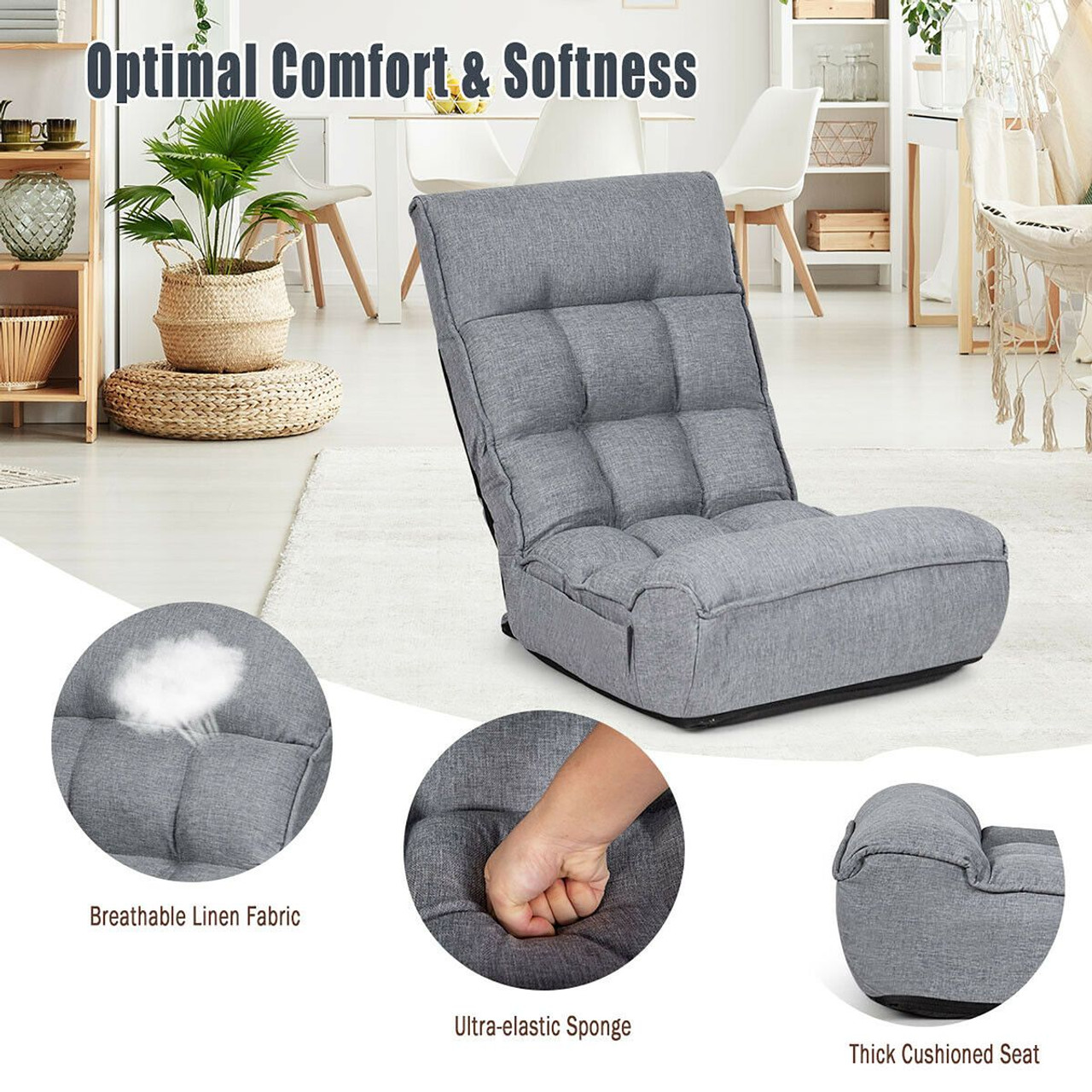4-Position Folding Floor Chair  product image