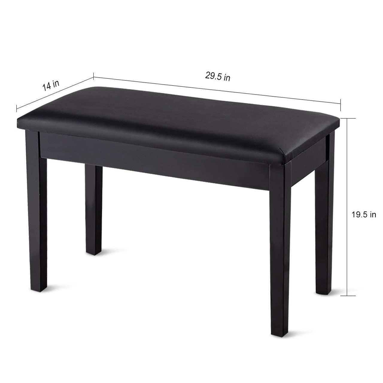 Padded PU Leather Duet Piano Bench product image