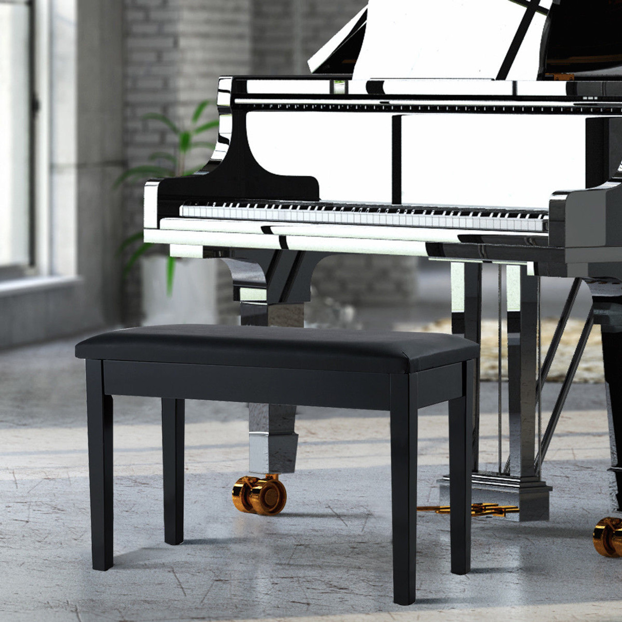 Padded PU Leather Duet Piano Bench product image