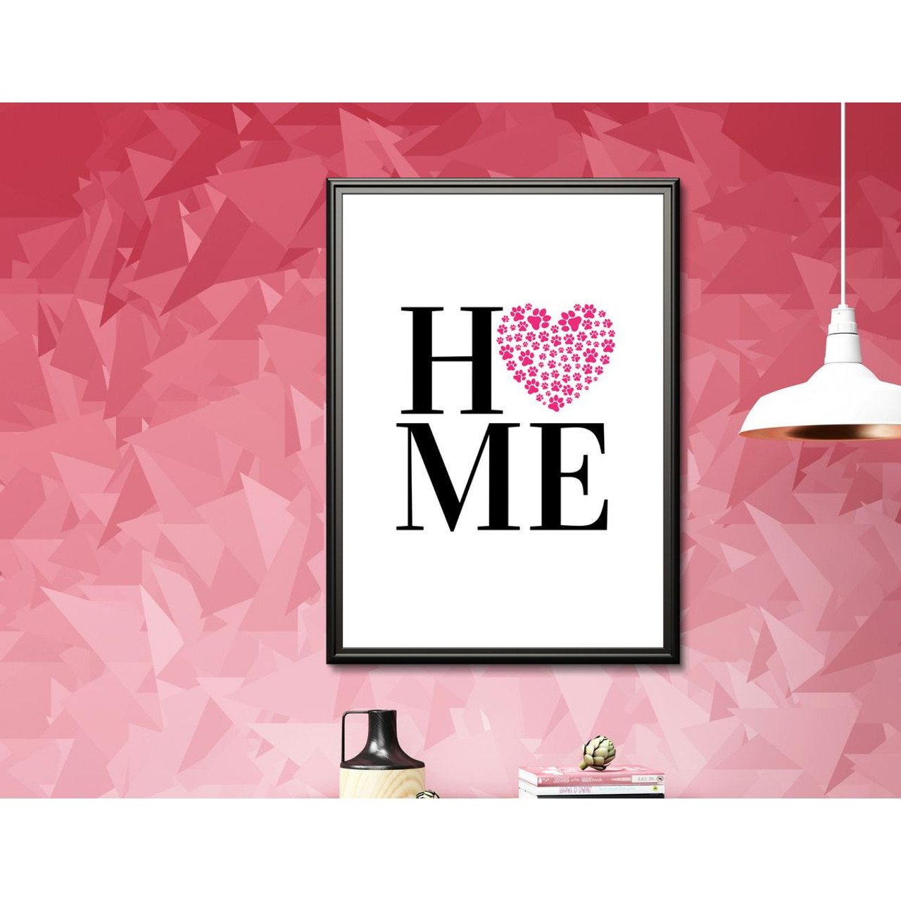 Paw Print Heart Matte Textual Art Poster - Horizontal or Vertical product image
