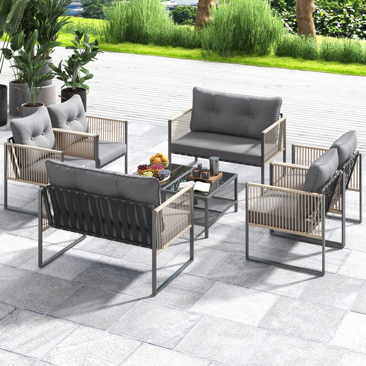 PE Rattan Sofa Set with Coffee Table (4- or 8-Piece) product image