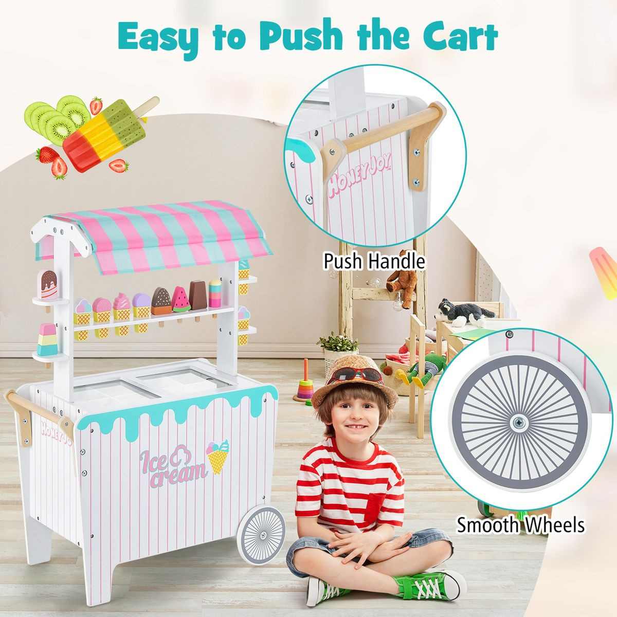 Kid's Ice Cream Cart Food Truck Play Set with Accesories product image