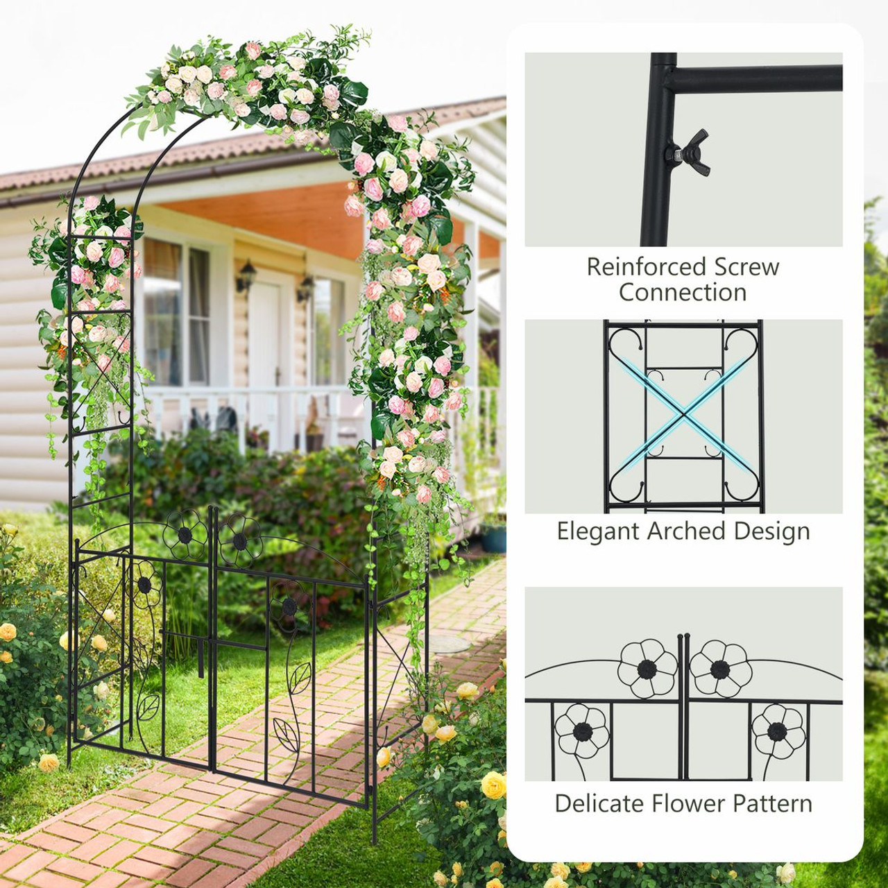 2-in-1 Garden Arbor Decorative Arch product image