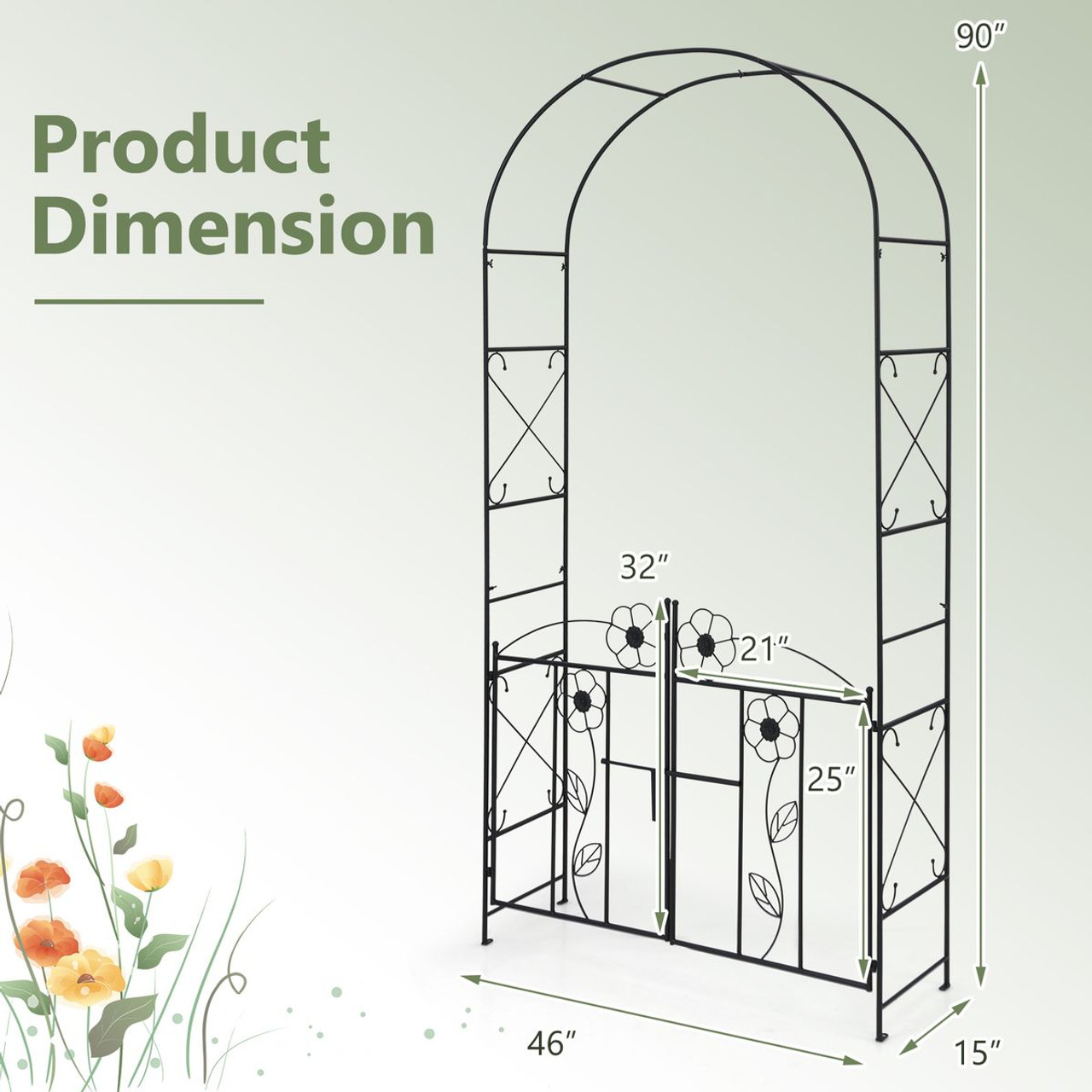 2-in-1 Garden Arbor Decorative Arch product image