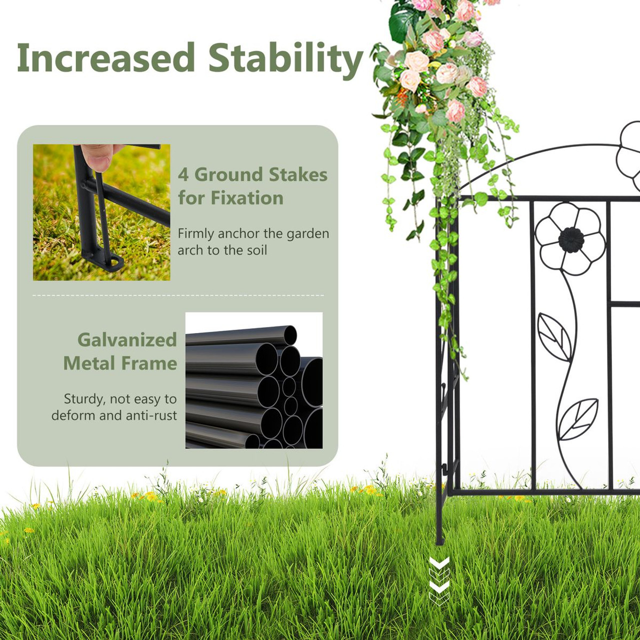 2-in-1 Garden Arbor Decorative Arch product image