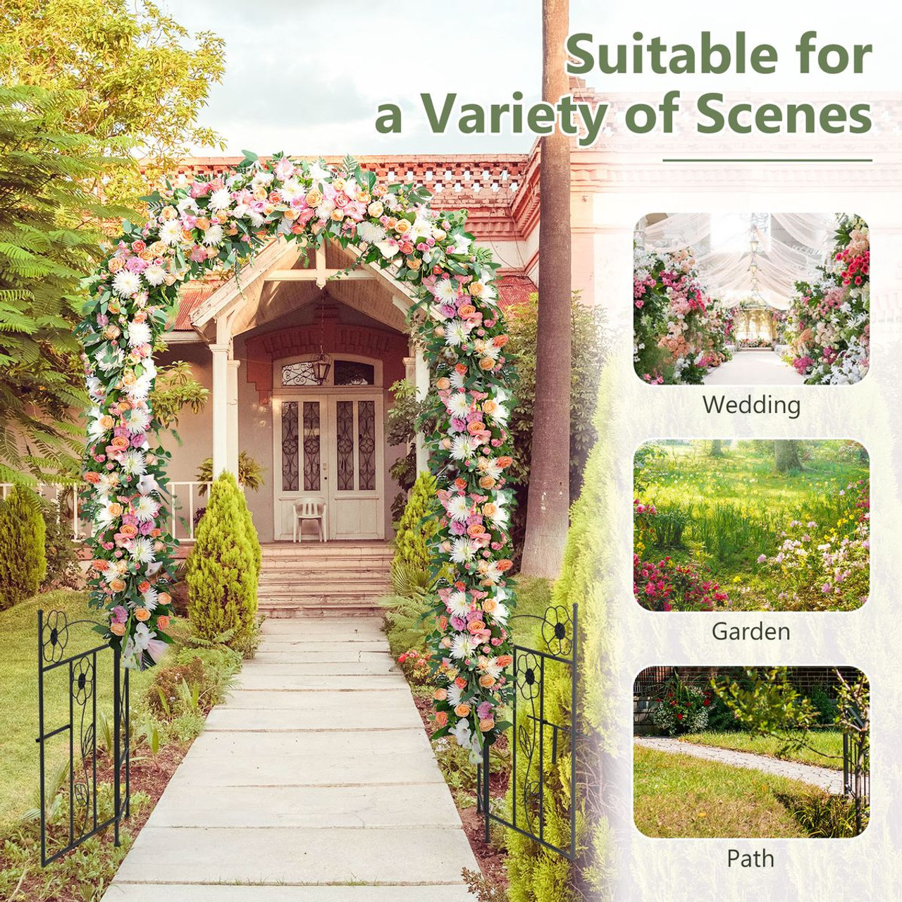 2-in-1 Garden Arbor Decorative Arch product image