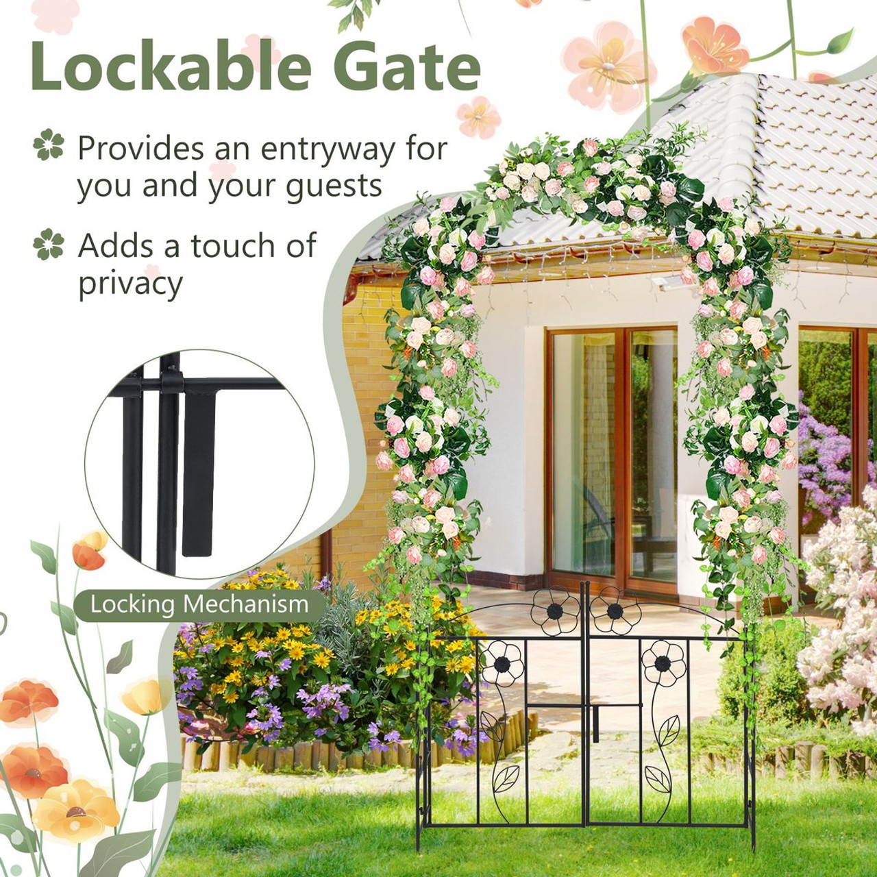 2-in-1 Garden Arbor Decorative Arch product image