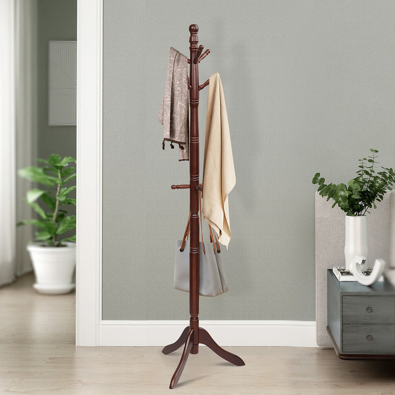 Height-Adjustable Entryway Coat Stand with 9 Hooks product image