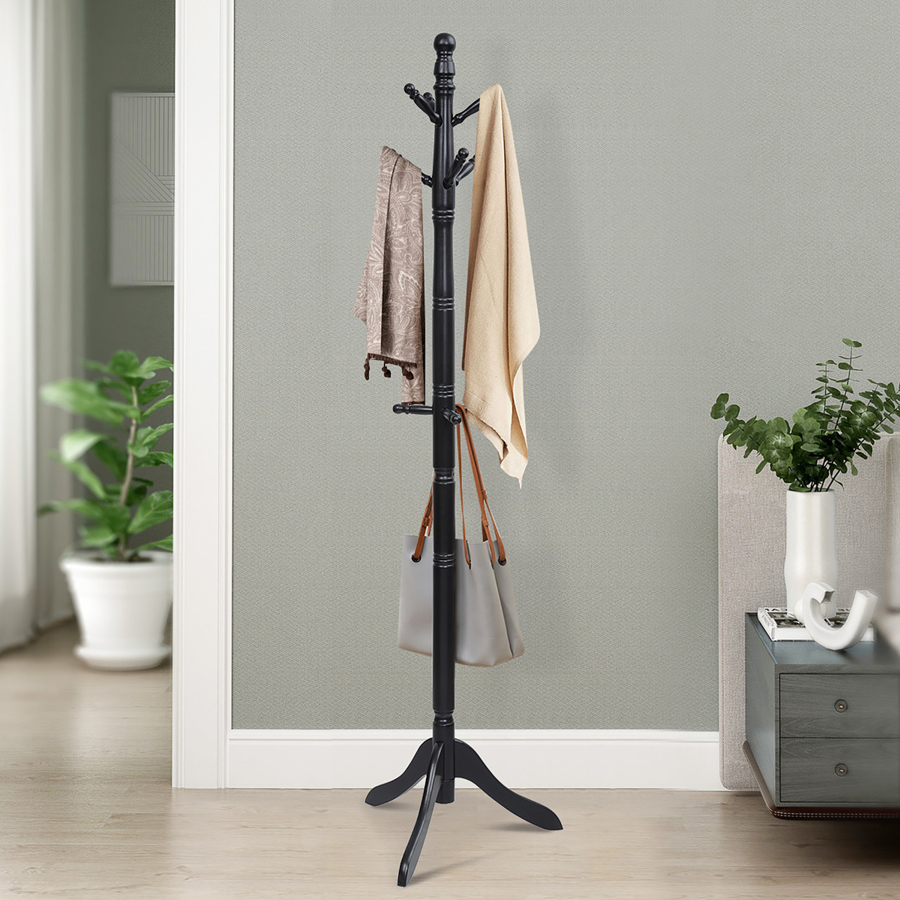 Height-Adjustable Entryway Coat Stand with 9 Hooks product image