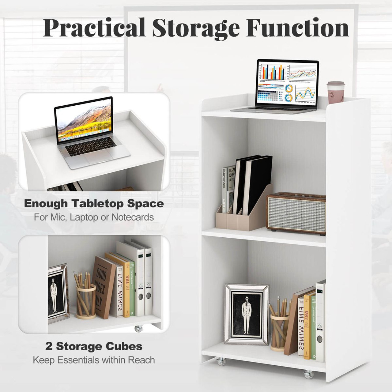 41" Presentation Podium with 2 Storage Shelves product image