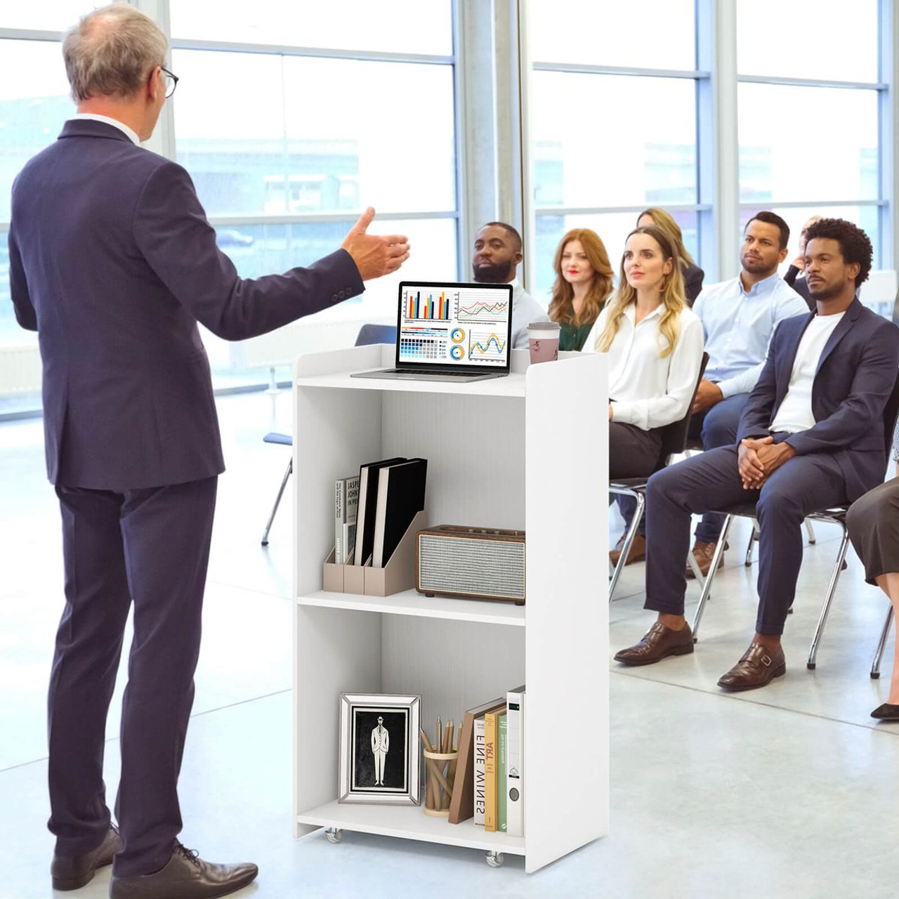 41" Presentation Podium with 2 Storage Shelves product image