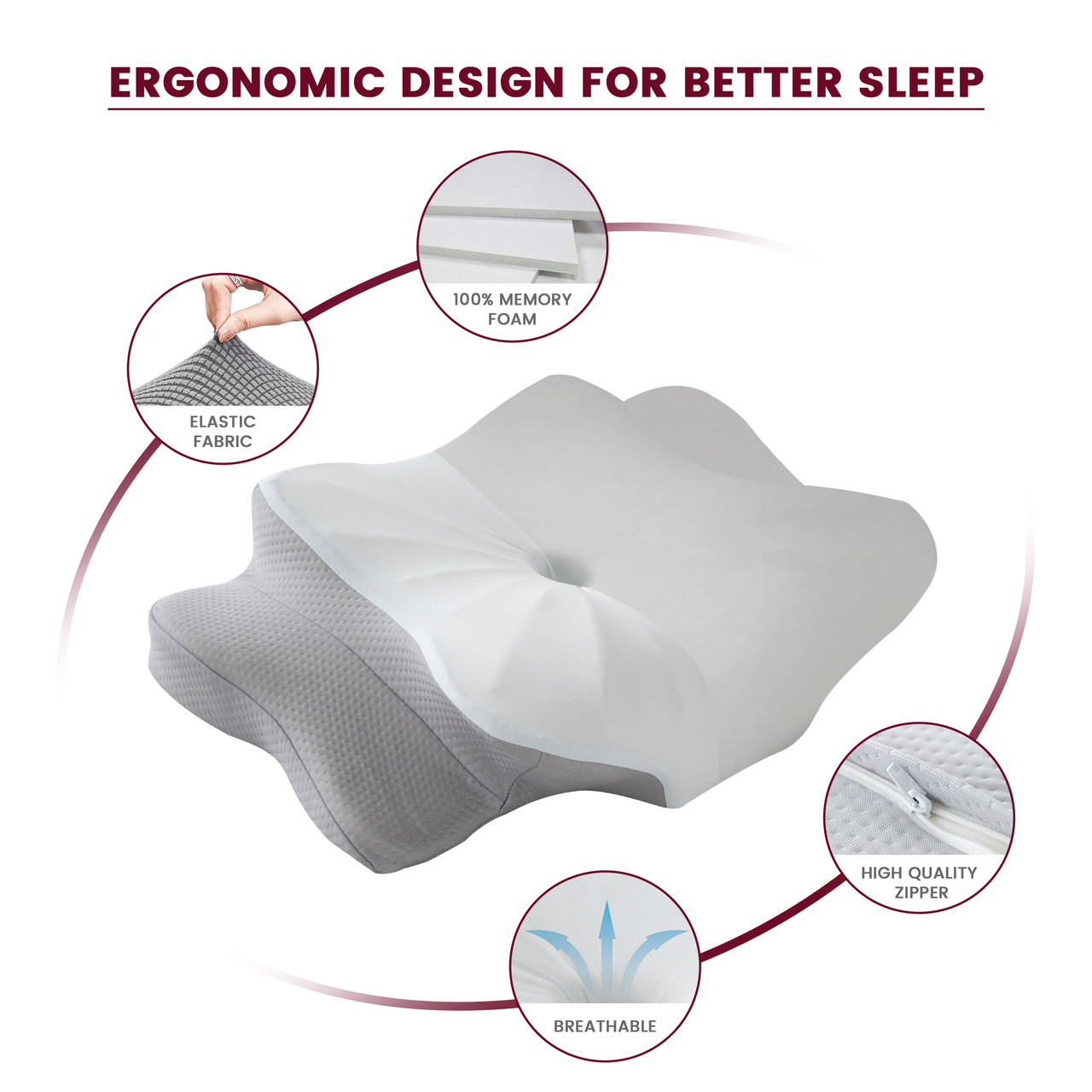 Memory Foam Cervical Pillow for Neck and Shoulder Relief  product image