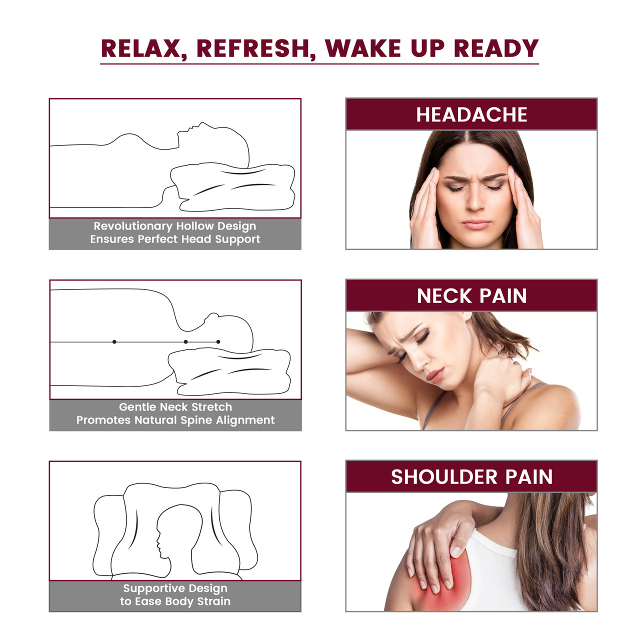 Memory Foam Cervical Pillow for Neck and Shoulder Relief  product image