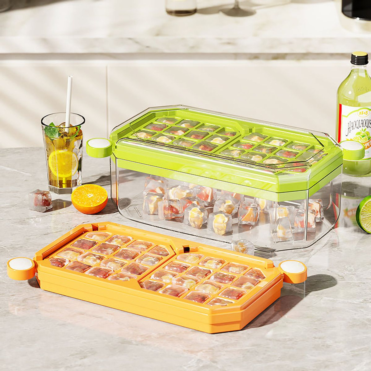 Piano Key Ice Cube and Popsicle Mold Set with Bi-Fold Single-Layer Ice Lattice product image