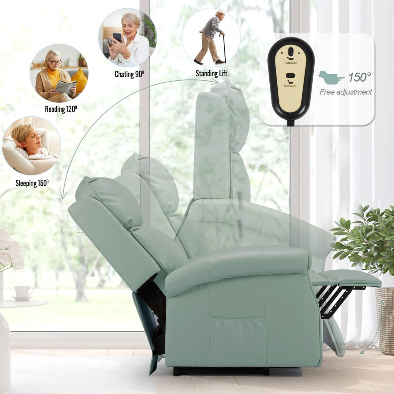 Faux Leather Electric Power Lift Recliner Chair product image