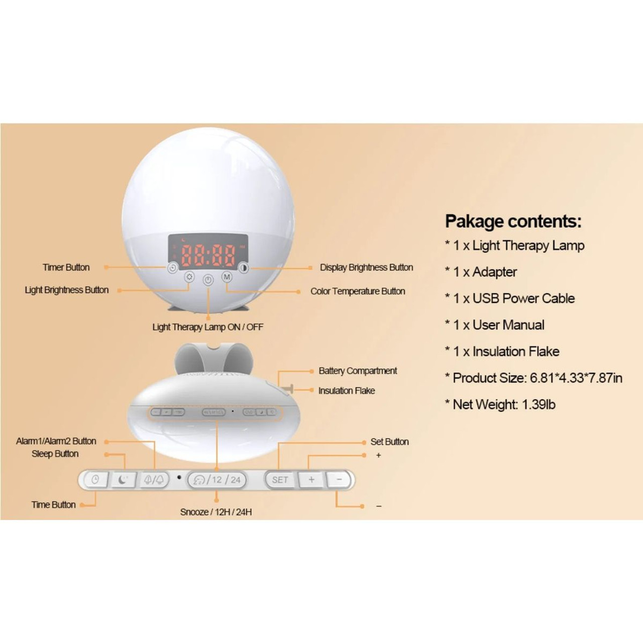 Wake-up Light Sunrise Alarm Clock product image