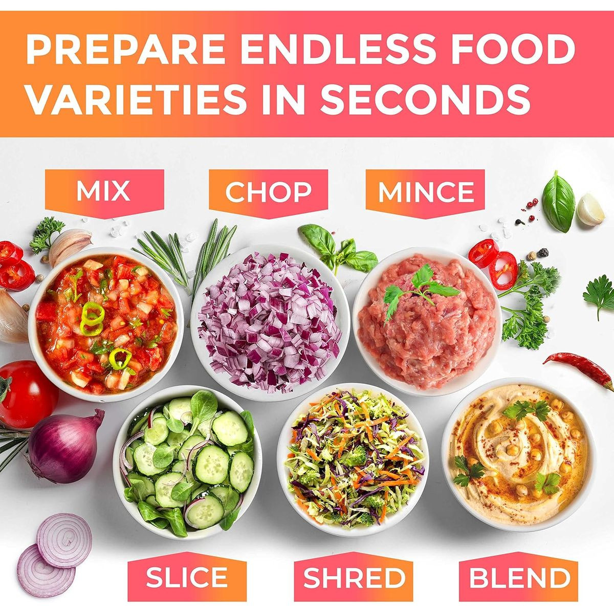 Mueller UltraPrep Food Processor, 8 Cups, Silver product image