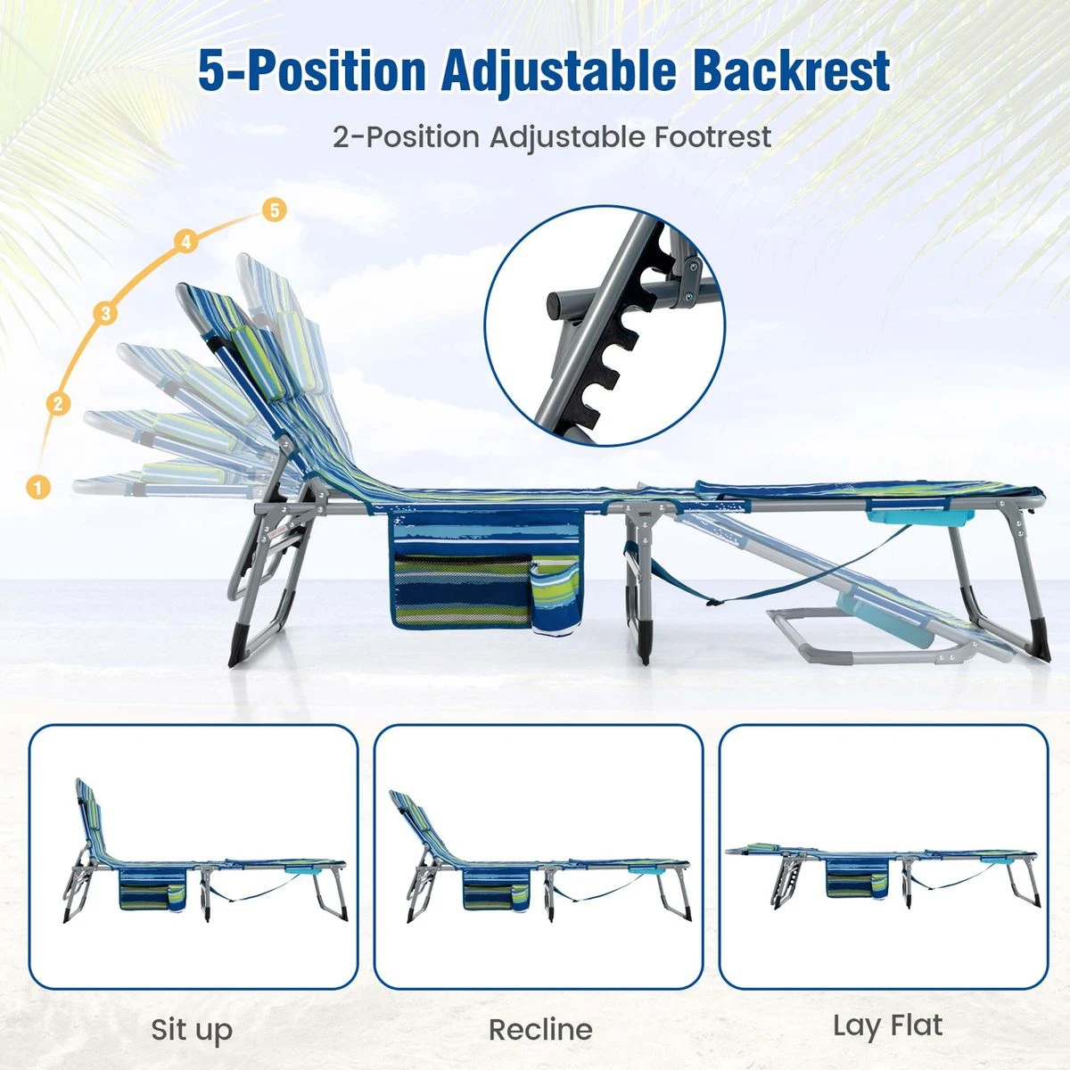Outdoor Folding Chaise Lounge (1- or 2-Pack) product image