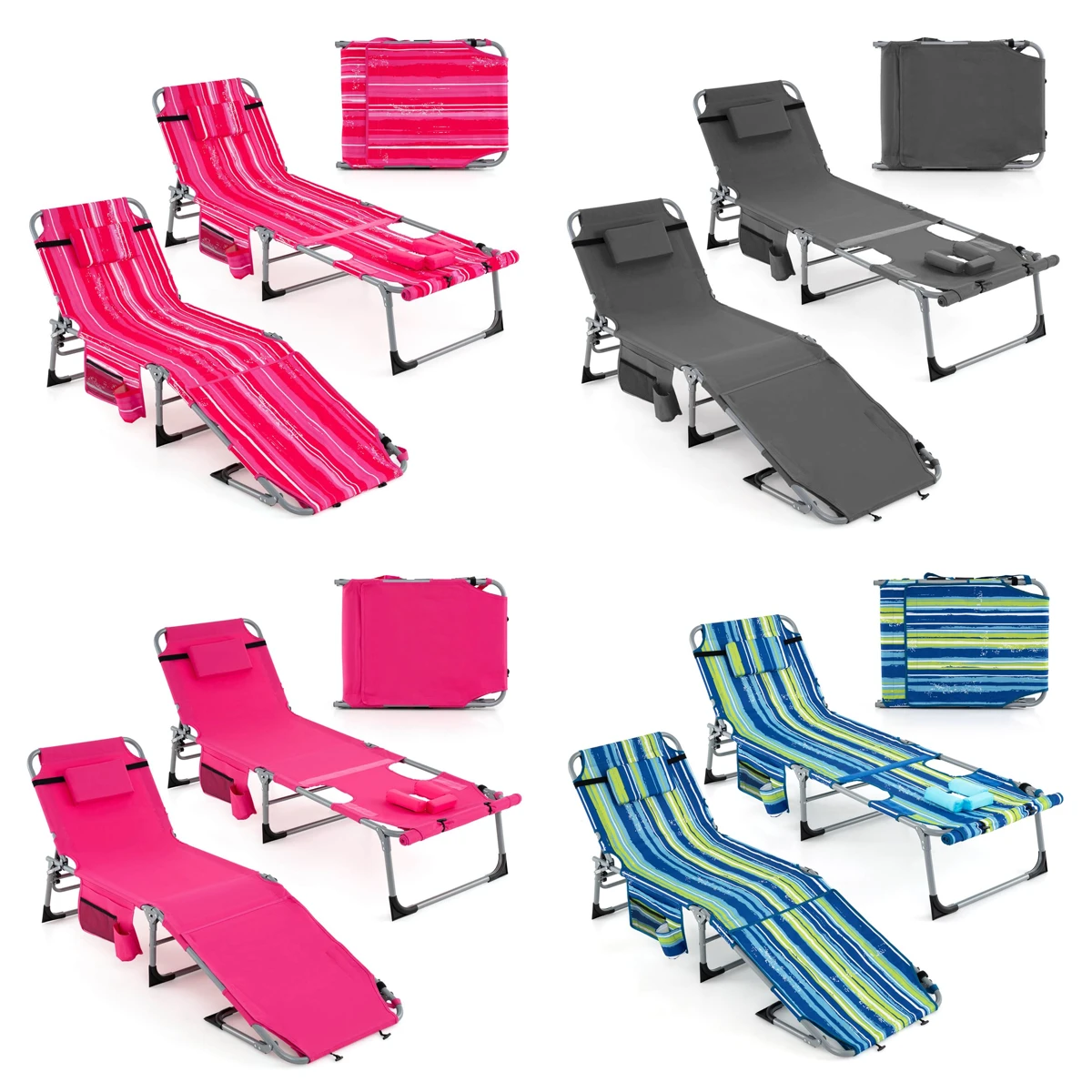 Outdoor Folding Chaise Lounge (1- or 2-Pack) product image