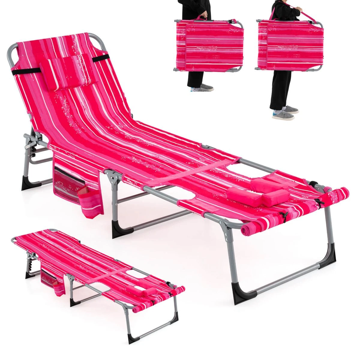 Outdoor Folding Chaise Lounge (1- or 2-Pack) product image