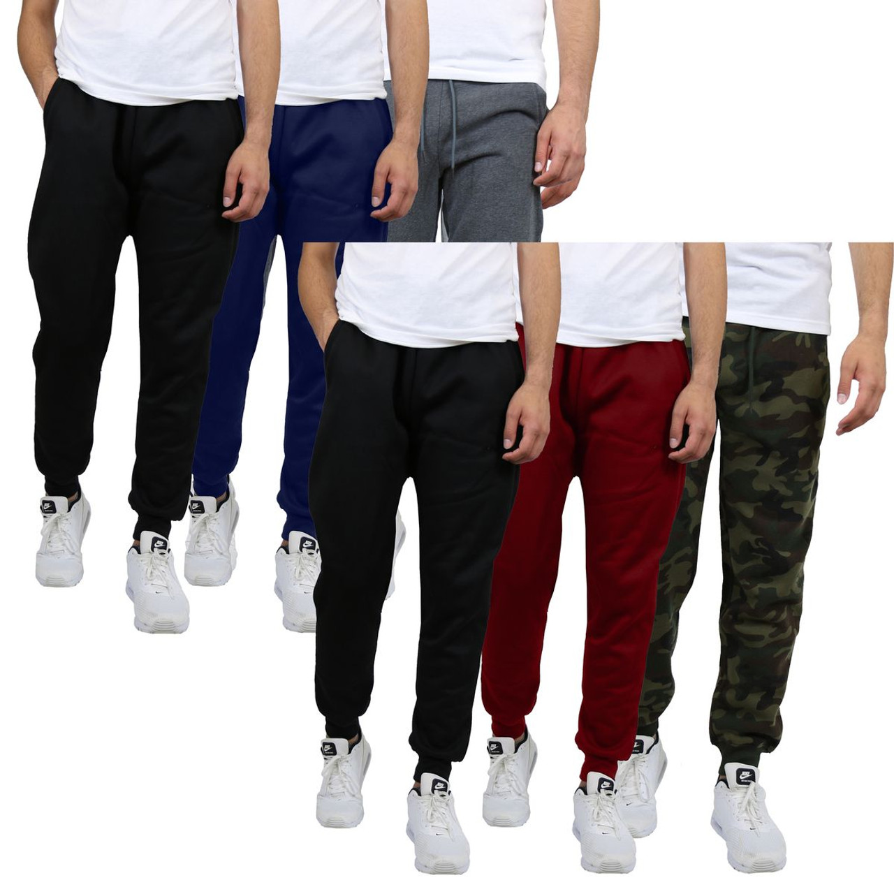 Men's Slim-Fit Fleece Jogger Sweatpants (6-Pack) product image