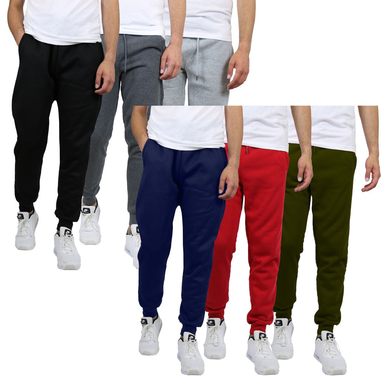Men's Slim-Fit Fleece Jogger Sweatpants (6-Pack) product image