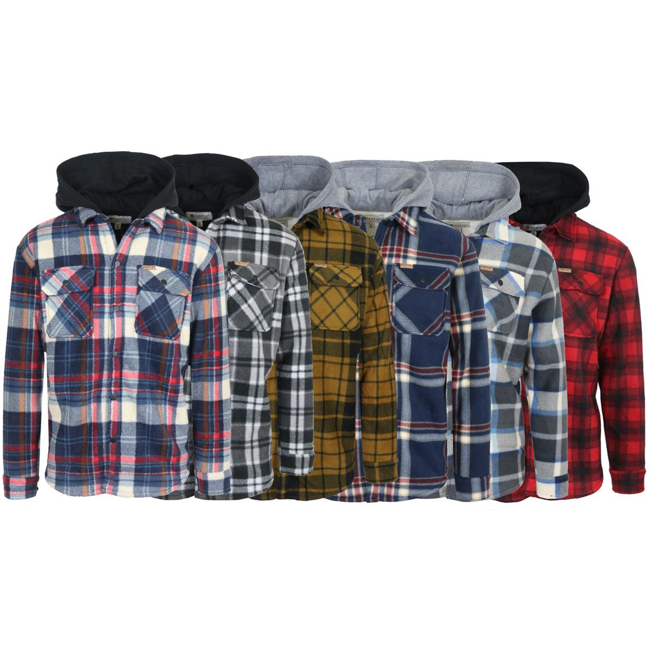 Men’s Hooded Flannel Sherpa-Lined Shacket product image