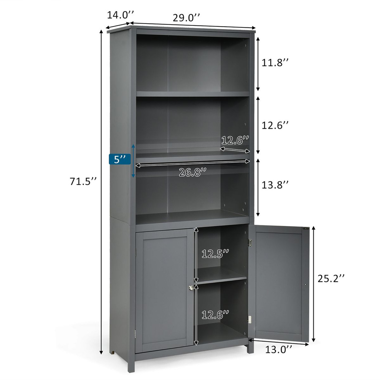 Standing Bookcase with Storage Cabinet product image