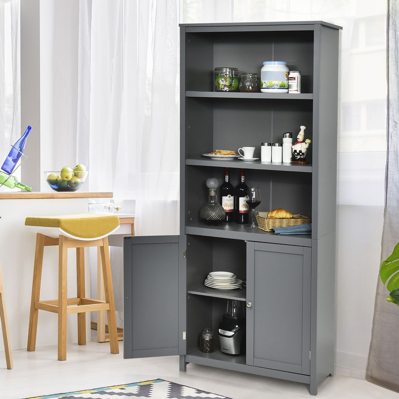 Standing Bookcase with Storage Cabinet product image
