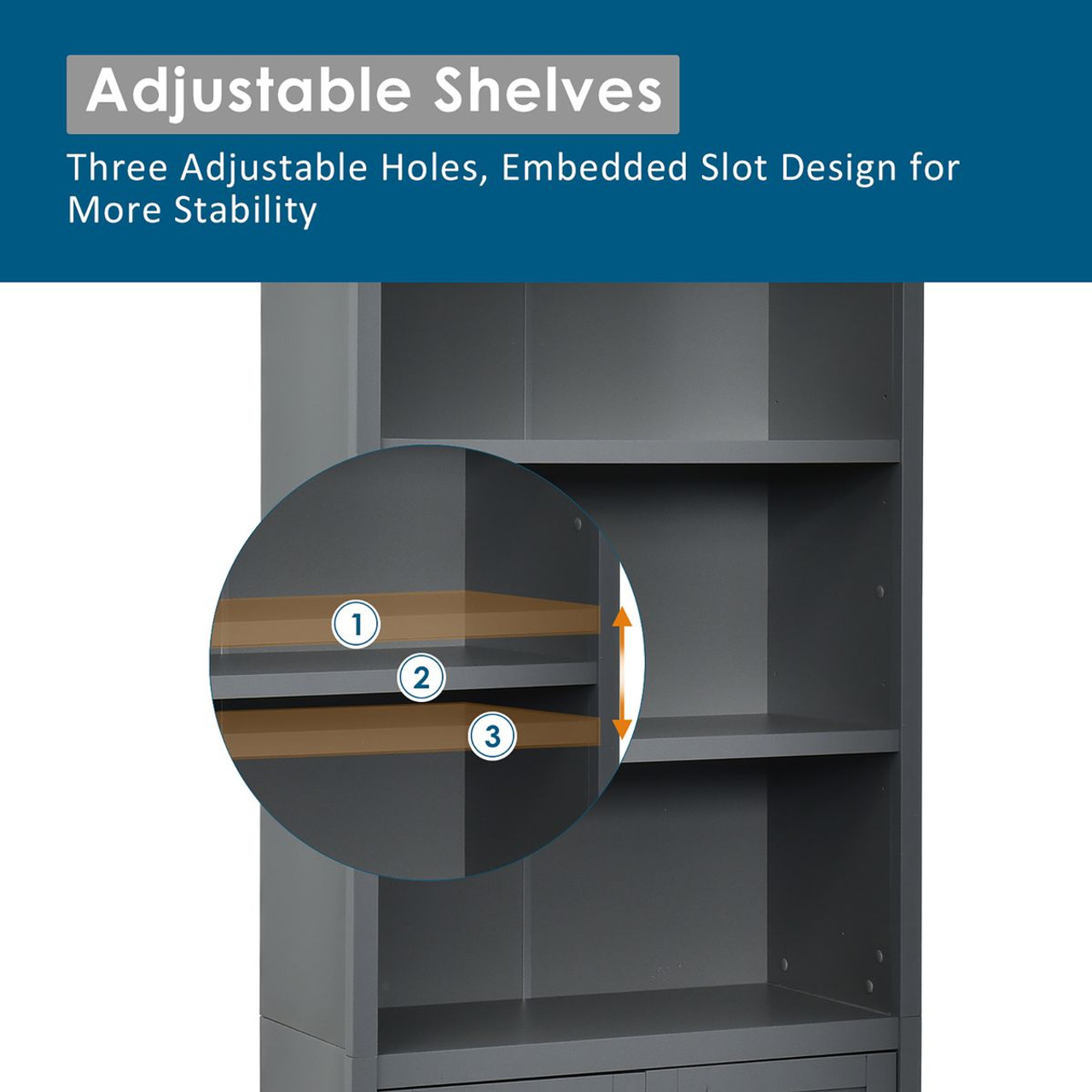 Standing Bookcase with Storage Cabinet product image