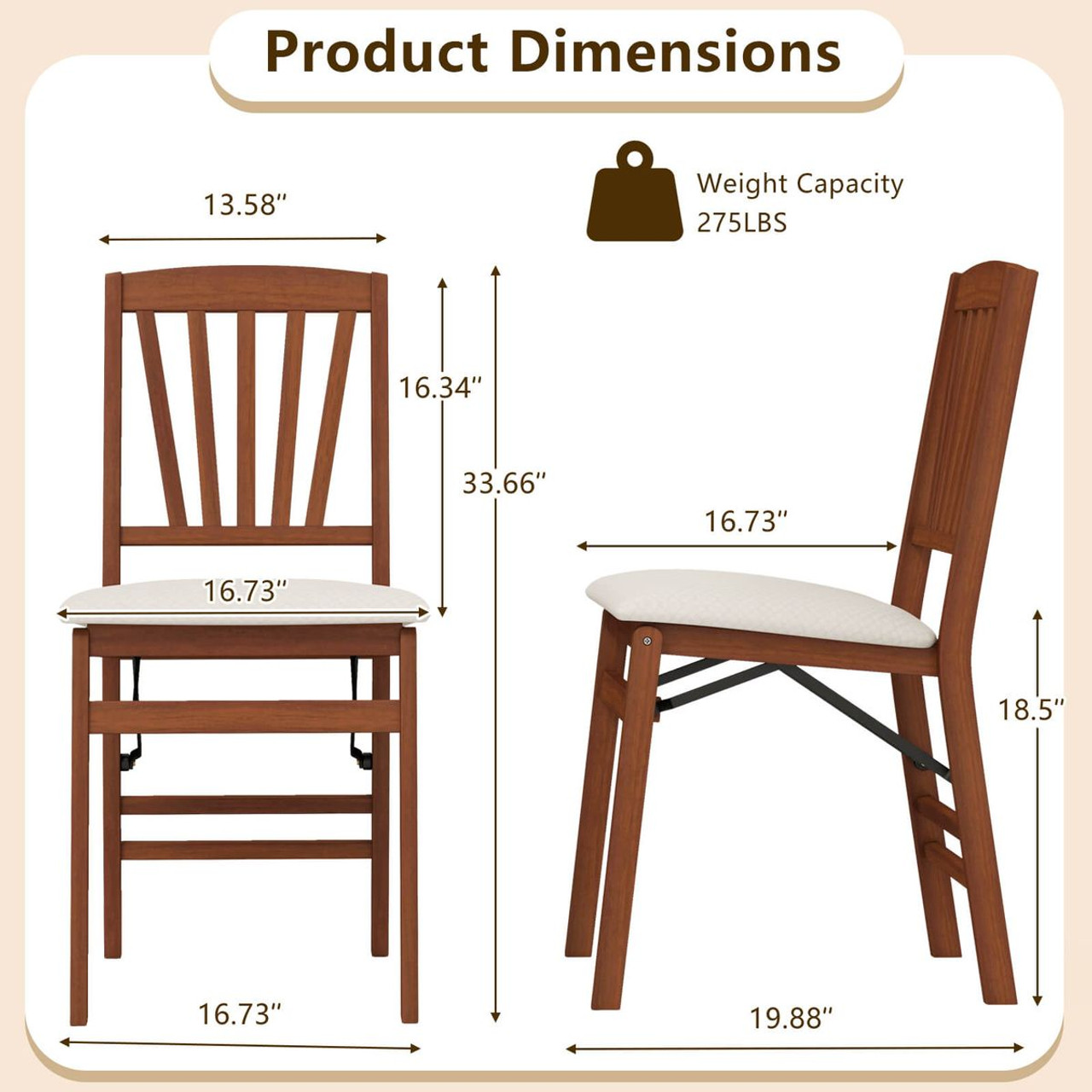 Kitchen Chairs with Rubber Wood Frame (2- or 4-Pack) product image