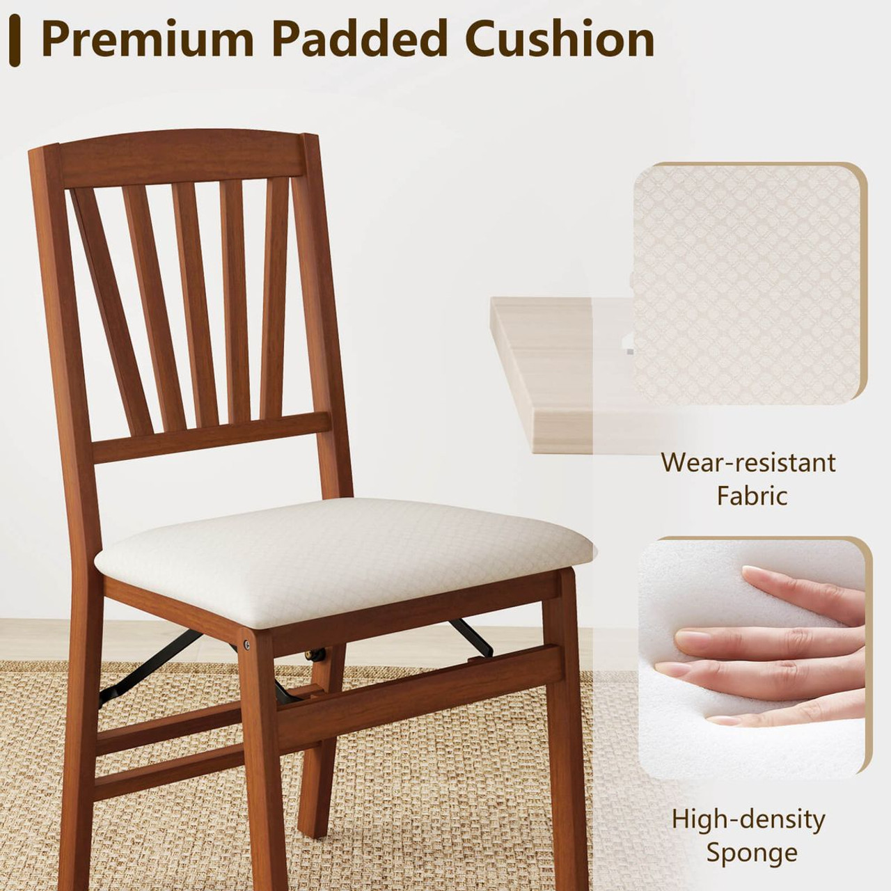 Kitchen Chairs with Rubber Wood Frame (2- or 4-Pack) product image