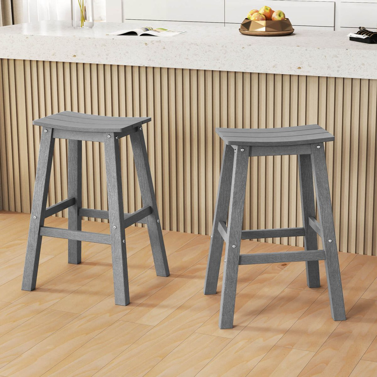 29" Patio Bar Stool with Curved Seat (Set of 2) product image