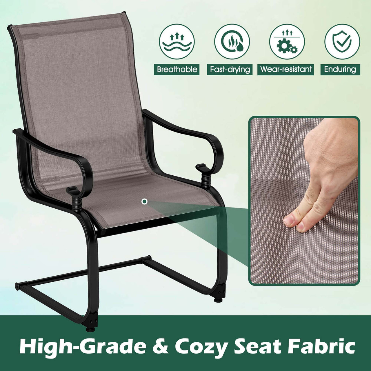 Outdoor C-Spring Motion Rocking Chairs (Set of 2) product image