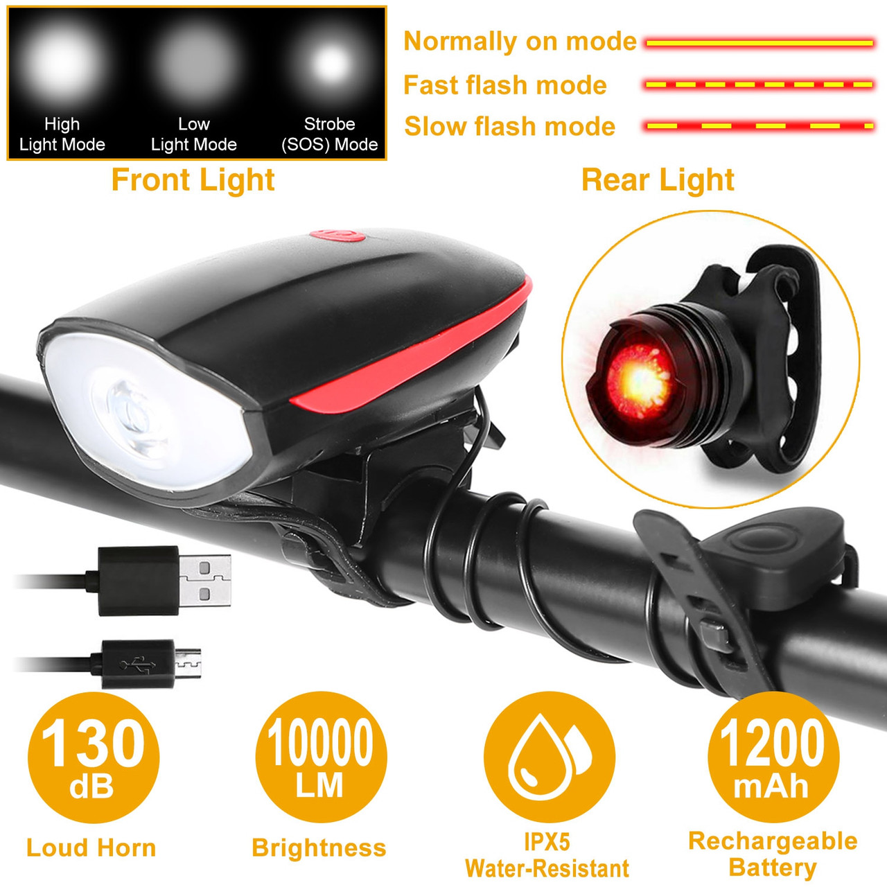 iMounTEK® 10,000-Lumen Rechargeable LED Bike Headlight product image