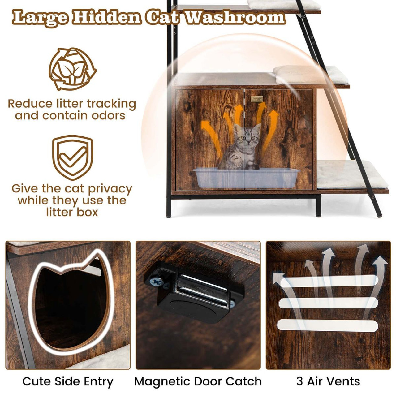  2-in-1 Large Cat Litter Box Enclosure  product image