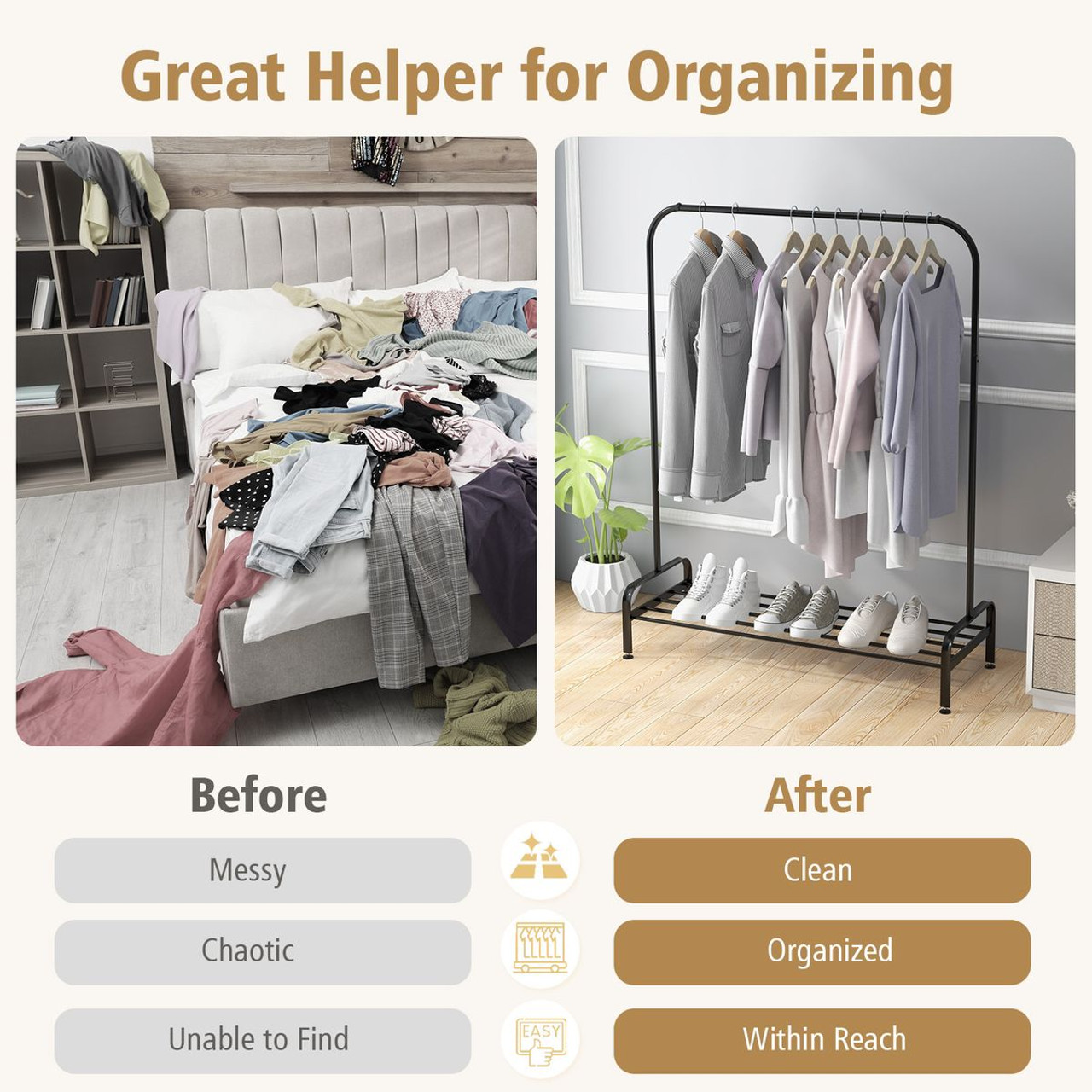 Industrial Heavy Duty Metal Garment Rack product image
