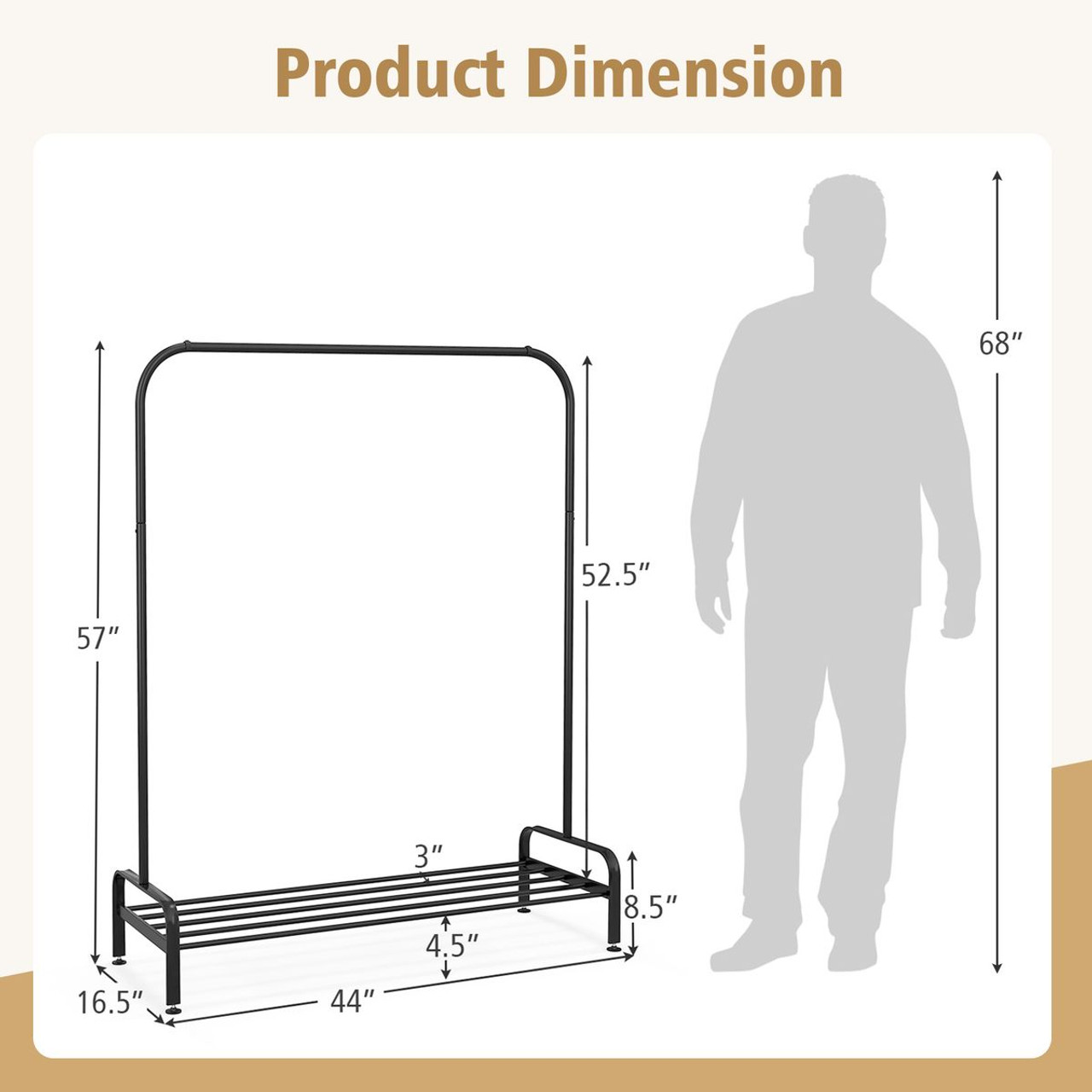 Industrial Heavy Duty Metal Garment Rack product image