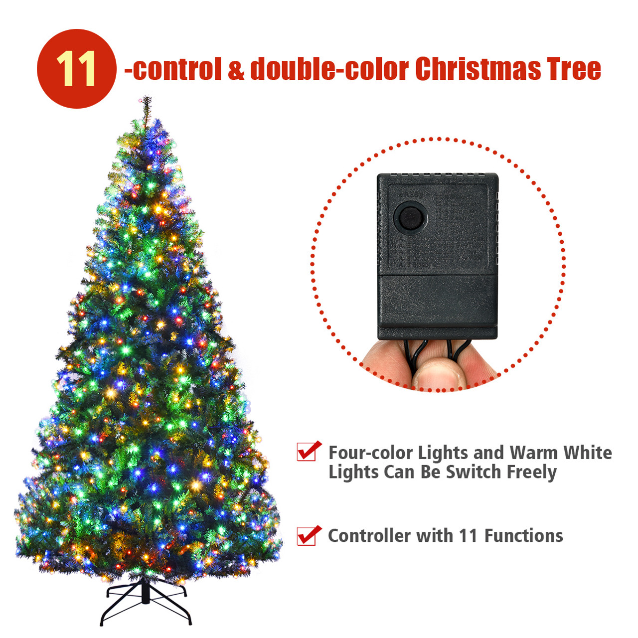 8Ft. Pre-Lit Artificial Christmas Tree with 750 LED Lights product image 8Ft. Pre-Lit Artificial Christmas Tree with 750 LED Lights product image