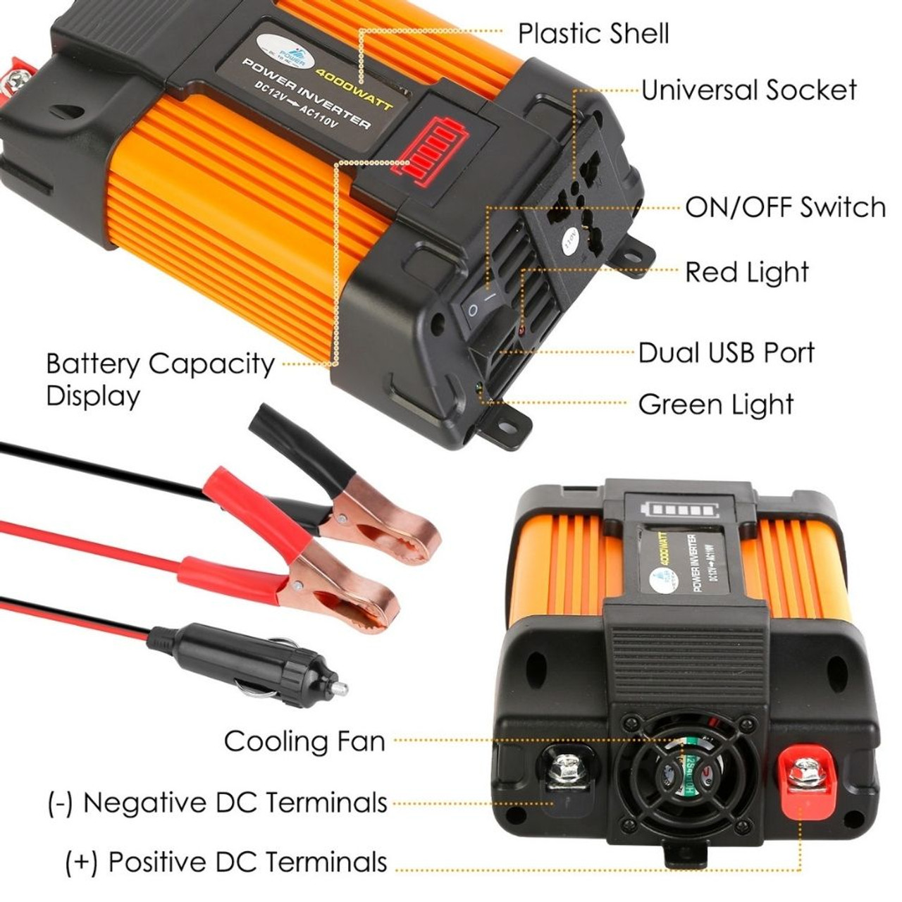 iMounTEK® 500W Car Power Inverter with USB and AC Outlets product image