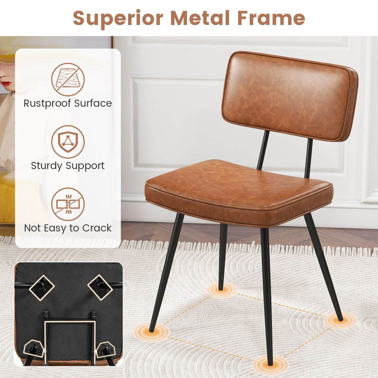 PU Leather Vintage Dining Chairs (Set of 2) product image