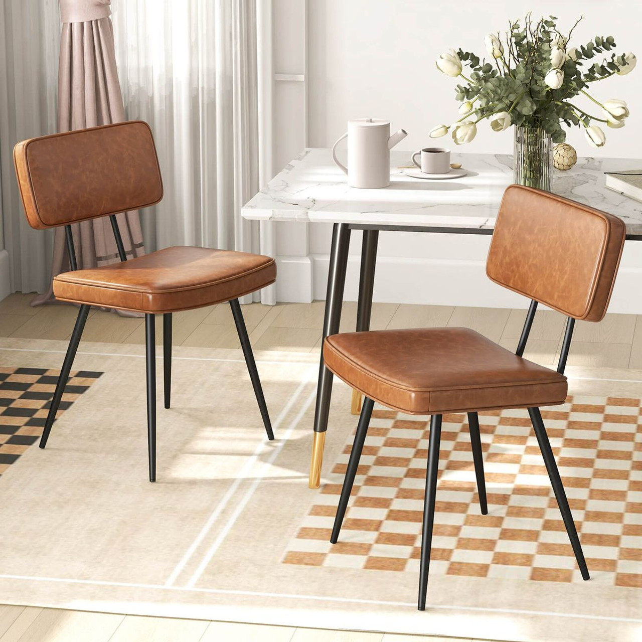 PU Leather Vintage Dining Chairs (Set of 2) product image