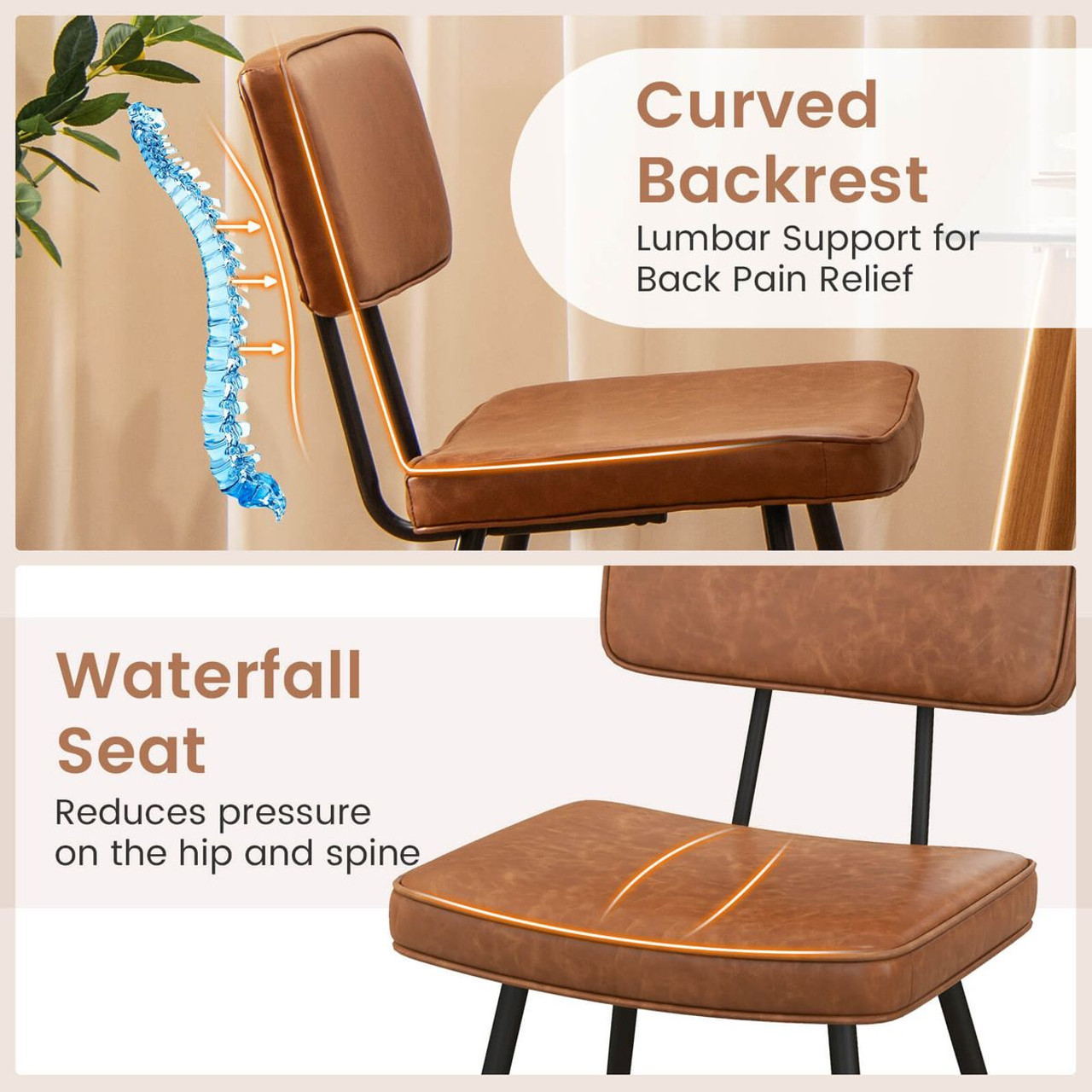 PU Leather Vintage Dining Chairs (Set of 2) product image