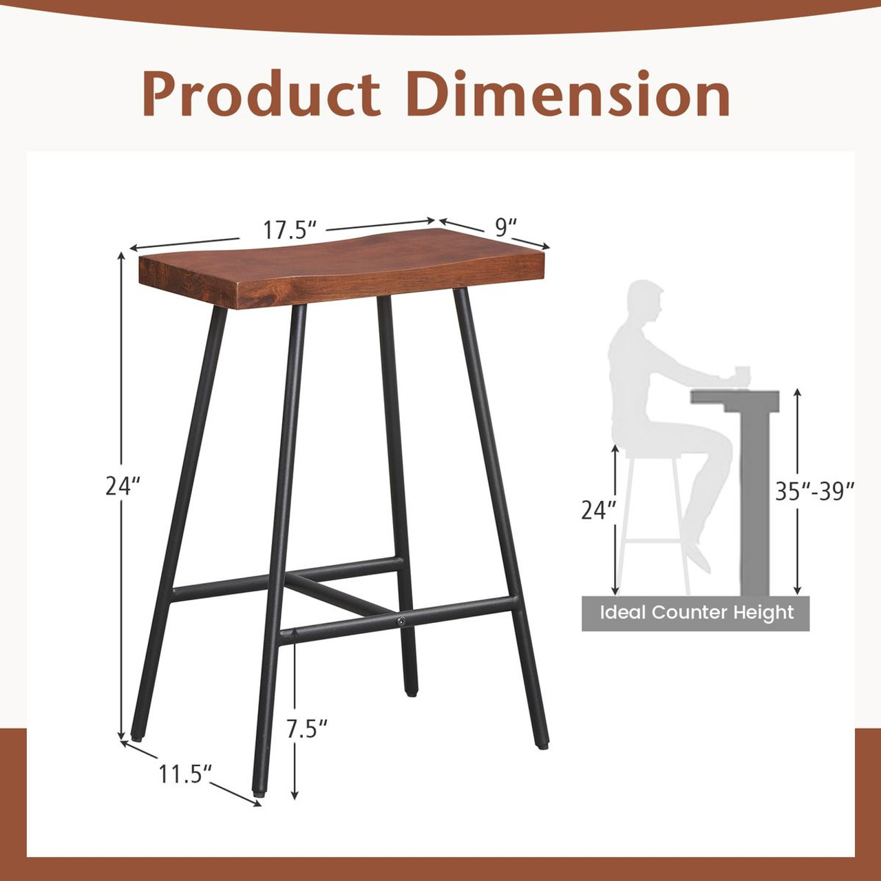 Industrial Saddle Stools (Set of 2) product image